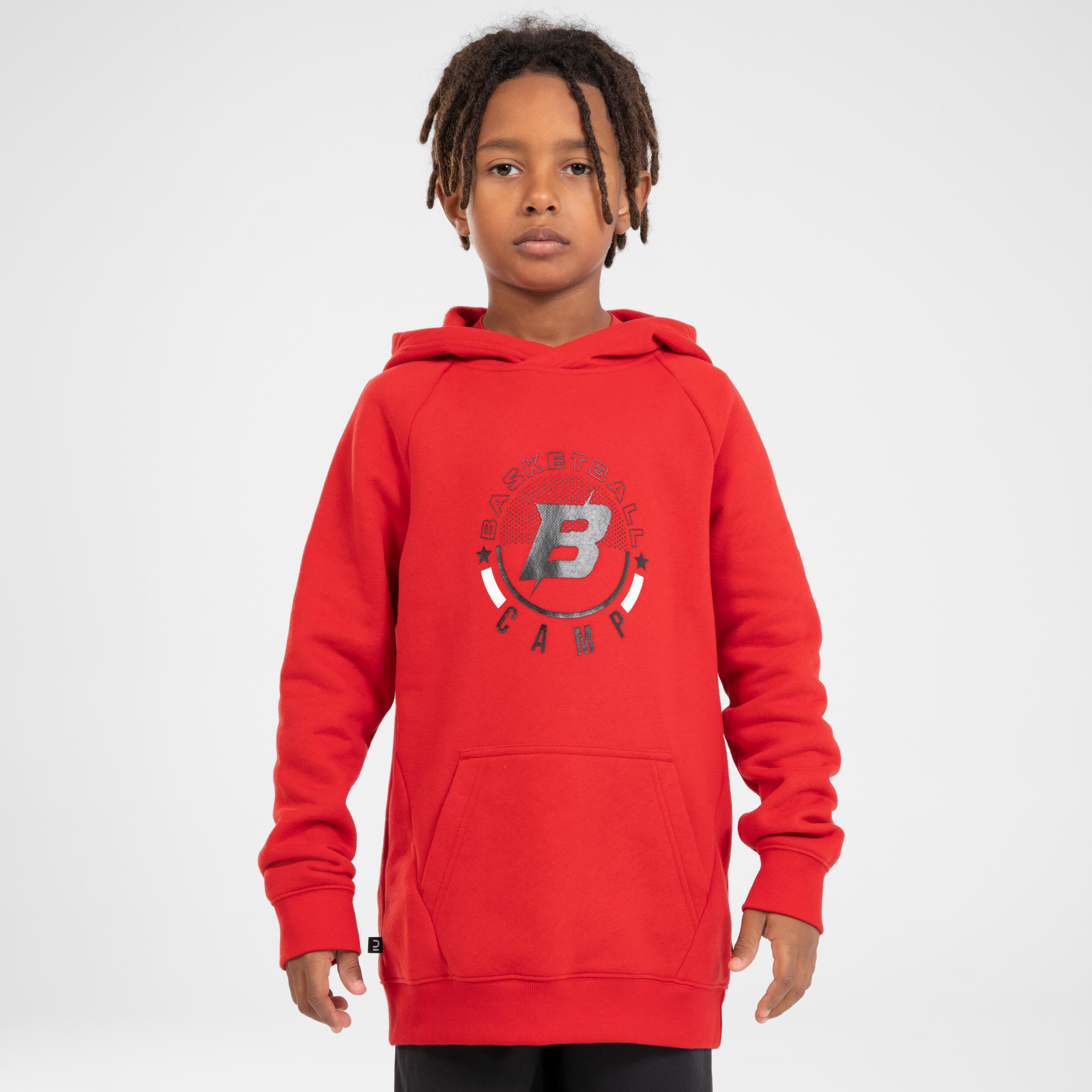 Kids' Basketball Hoodie H100 - Red 1/8