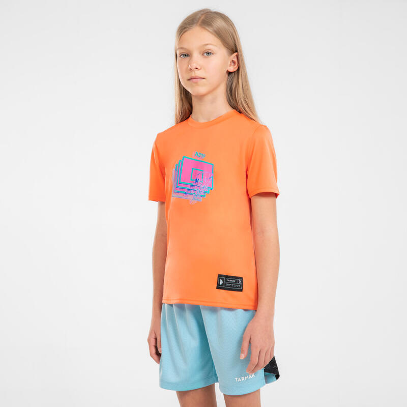 Basketbal t-shirt kind TS500 FAST oranje