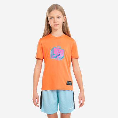 Basketbal t-shirt kind ts500 fast oranje