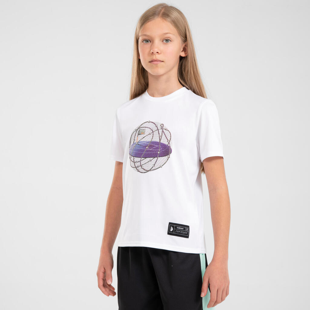 Vaikiški krepšinio marškinėliai „TS500 Fast“, pilki