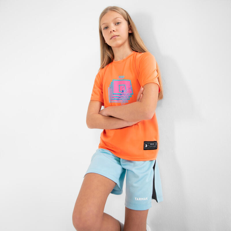 T-shirt / basketbalshirt voor kinderen TS500 Fast oranje