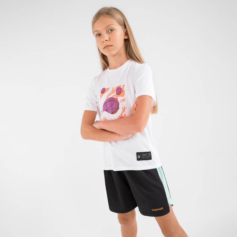 Kids' Basketball T-Shirt / Jersey TS500 Fast - White