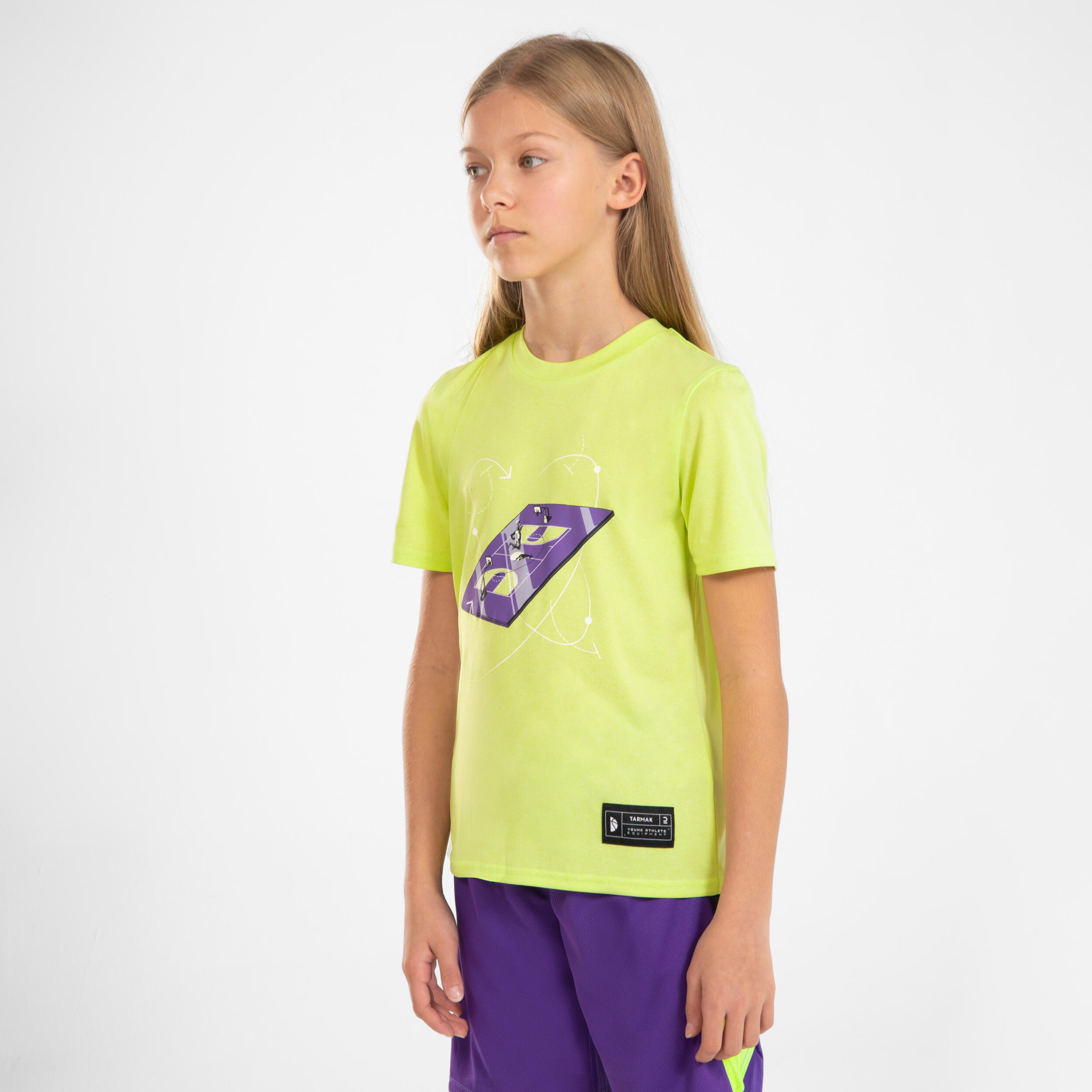 Kids' Basketball T-Shirt / Jersey TS500 Fast - Lime 2/6