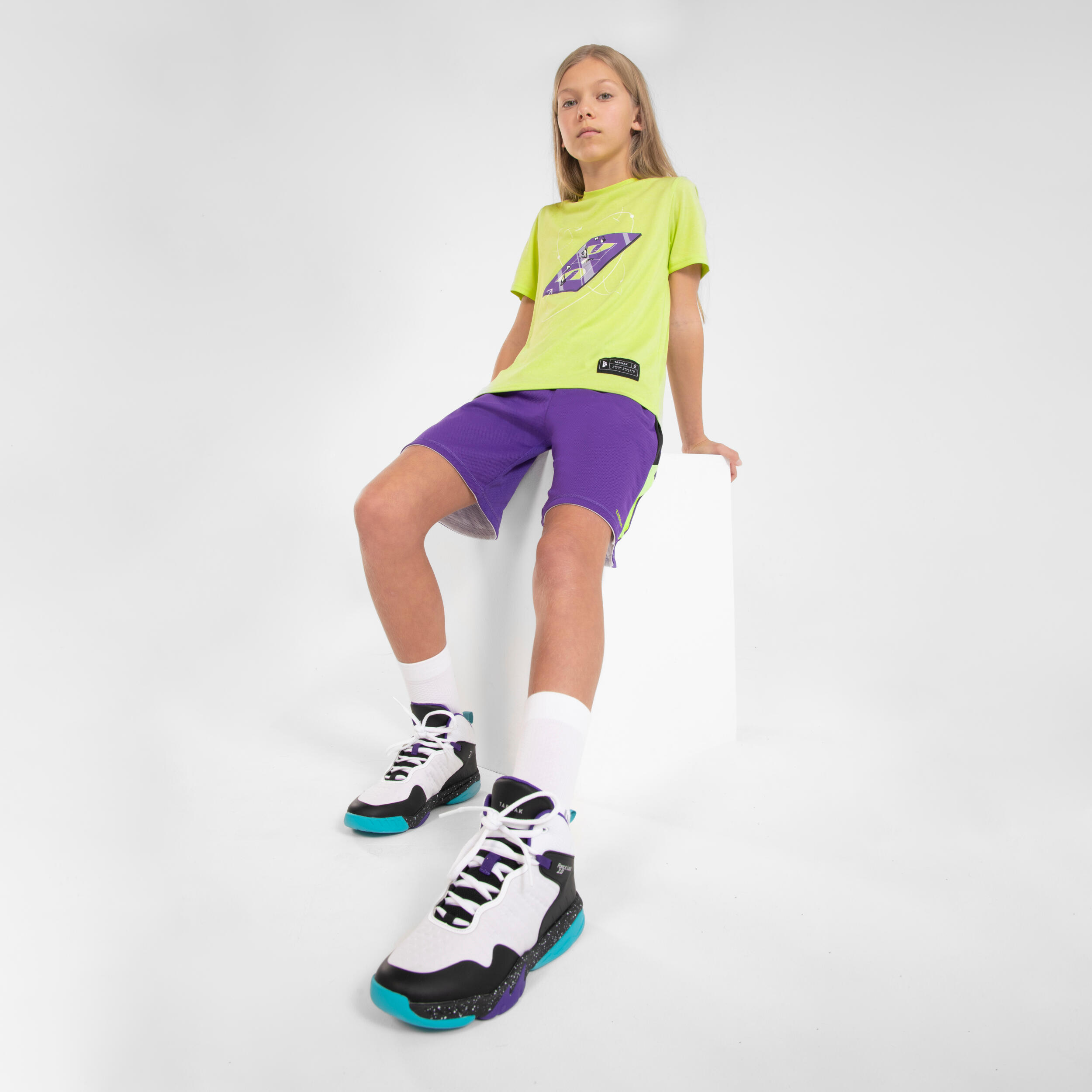 Kids' Basketball T-Shirt / Jersey TS500 Fast - Lime 4/6