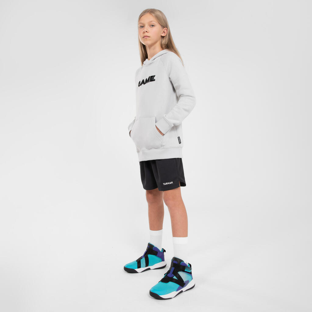 Kinder Sweatshirt mit Kapuze Hoodie Basketball - H100 gelb