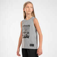 Kids' Sleeveless Basketball Jersey TS500 Fast - Grey