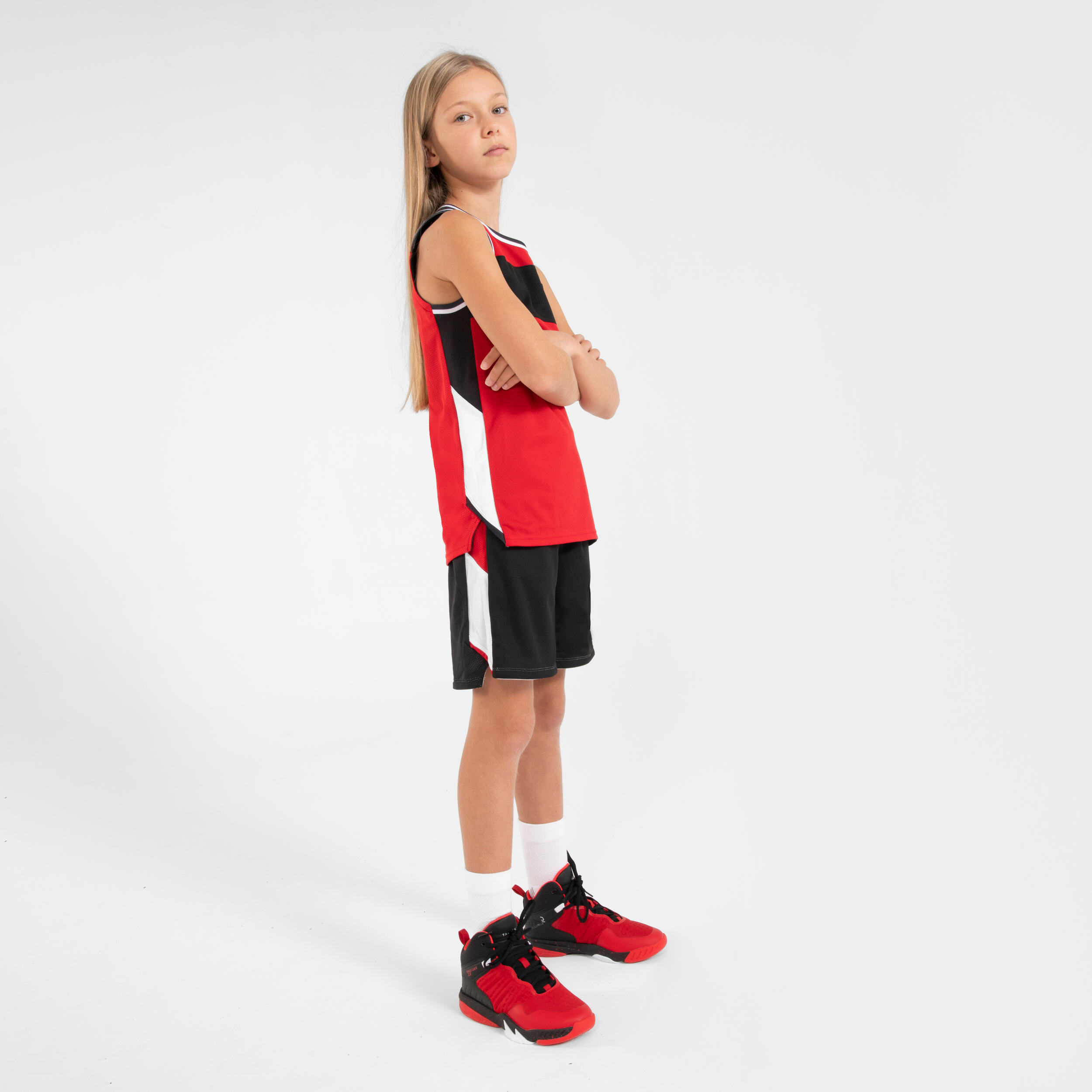 Kids' Intermediate Basketball Shoes SS500H - Red 15/15