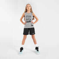 Kids' Sleeveless Basketball Jersey TS500 Fast - Grey