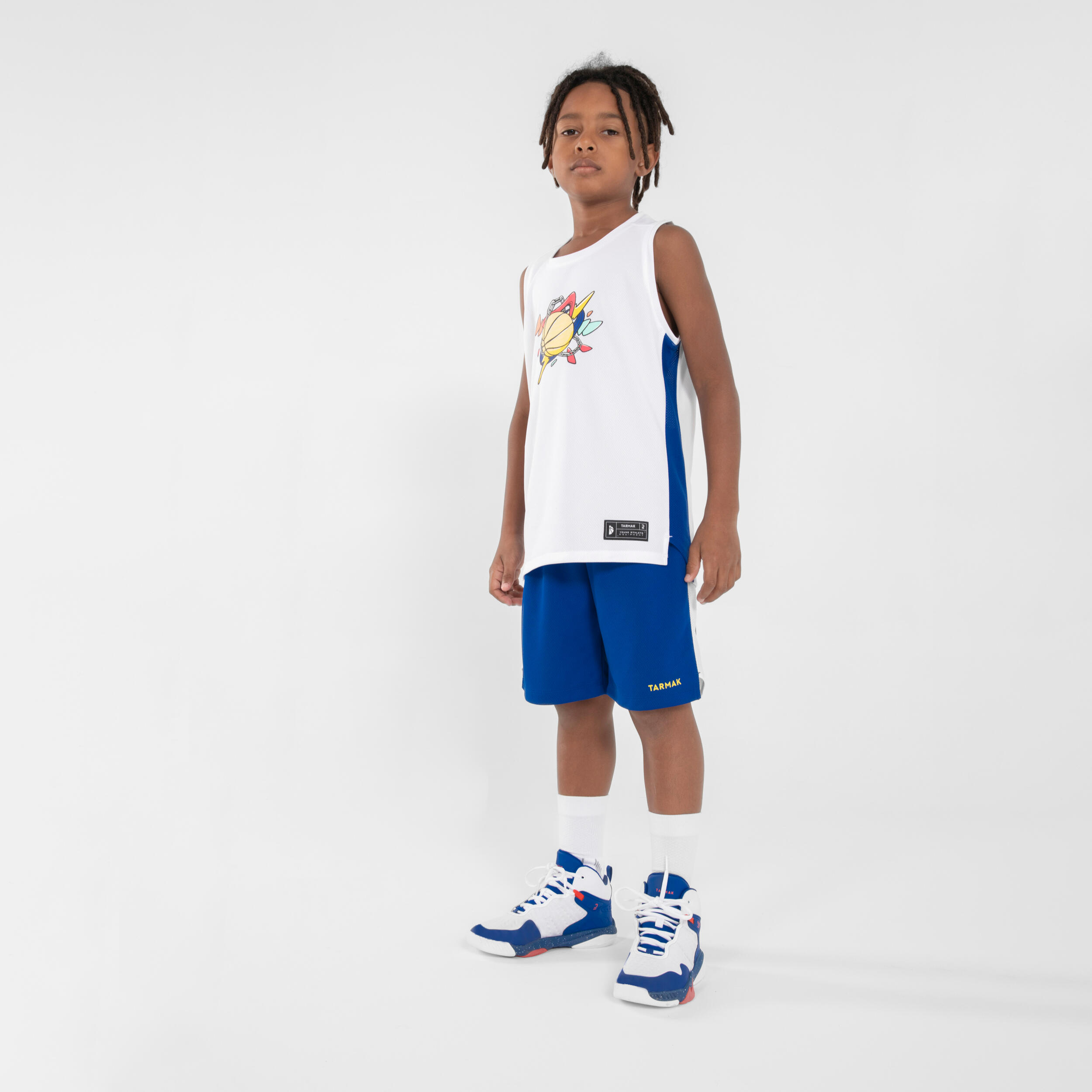 Short de baloncesto júnior - SH100 JR azul 3/8