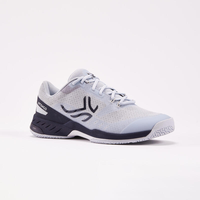 Chaussures de tennis Homme Multicourt - Artengo FAST Gris Clair Bleu