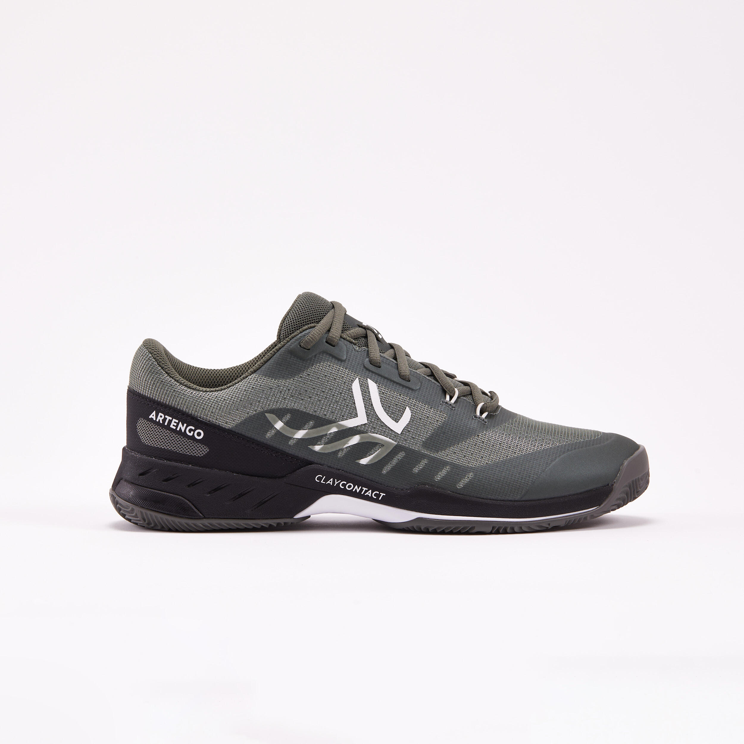 Artengo - Chaussures De Tennis Homme Terre Battue- Artengo Fast Kaki Noir - Chaussures De Sport - Tennis - Gris-noir-vert - 46 - Decathlon