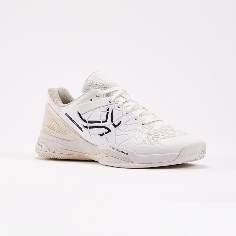 CHAUSSURES DE TENNIS HOMME MULTICOURT - ARTENGO STRONG Pro Blanc cassé