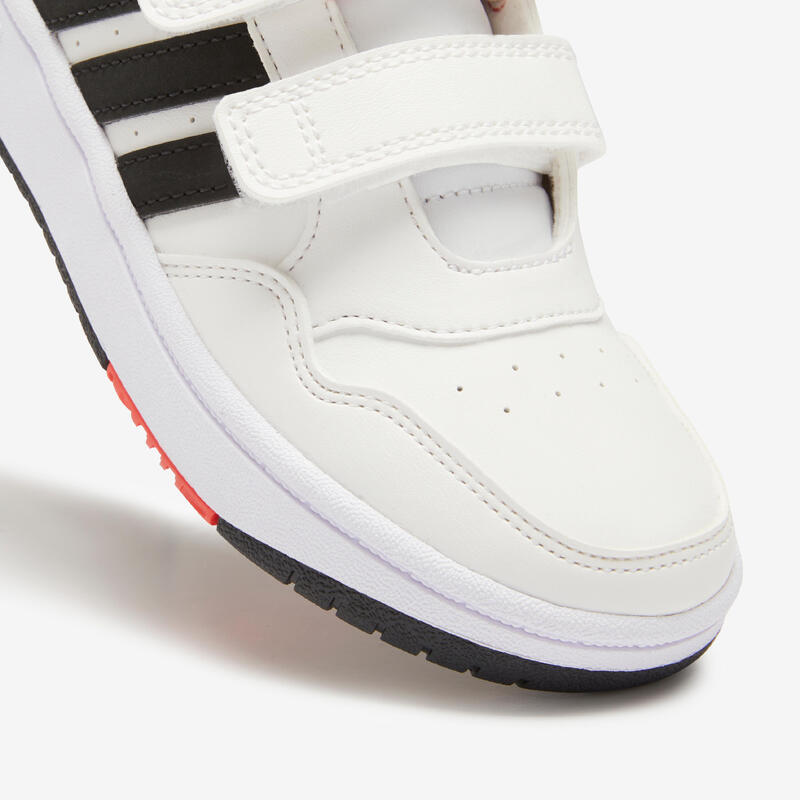 Sneakers ADIDAS bambino HOOPS con strap bianco-rosso dal 28 al 34