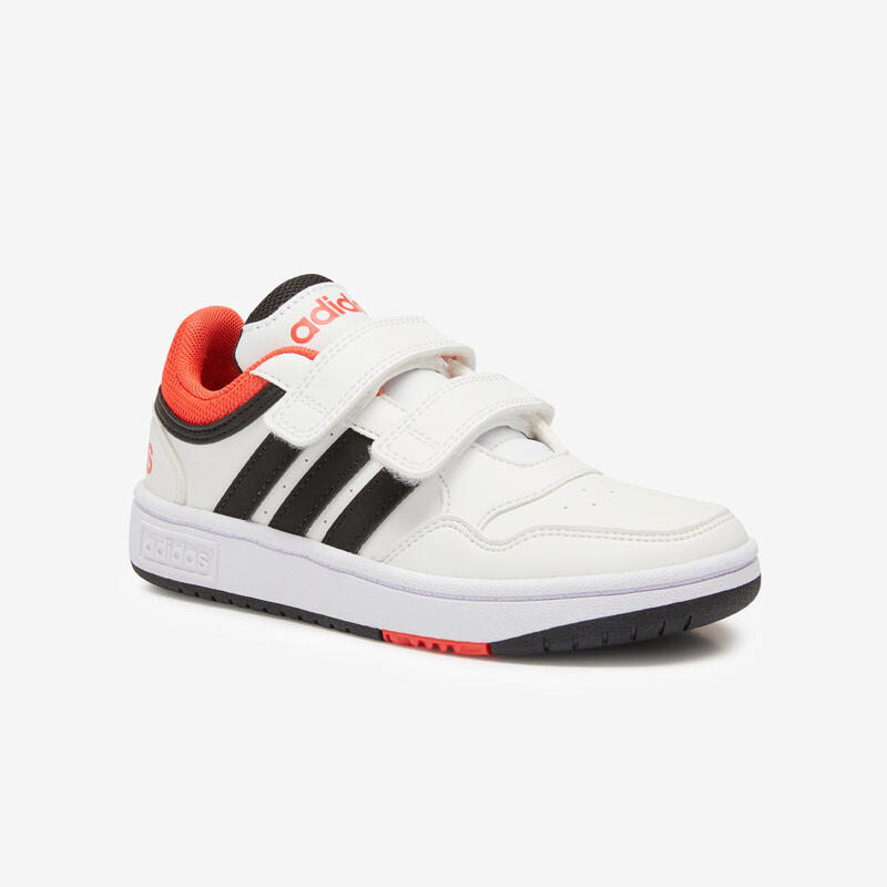 Scarpe da ginnastica Adidas bambino HOOPS con strap bianco-rosso dal 28 al 34