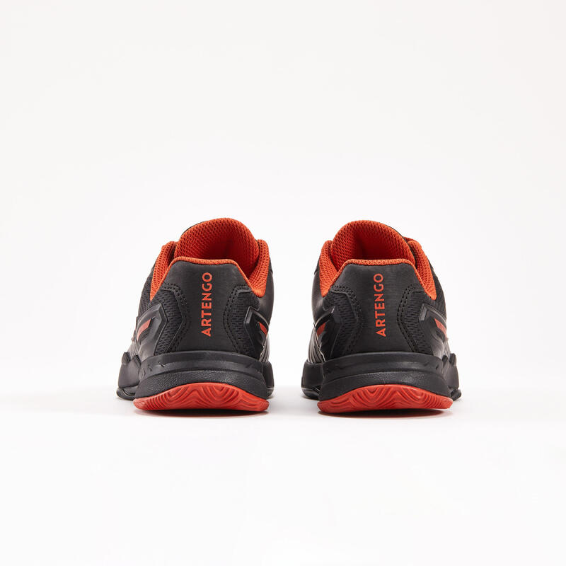 Zapatillas de tenis niños tierra batida Artengo TS990 Negro y rojo