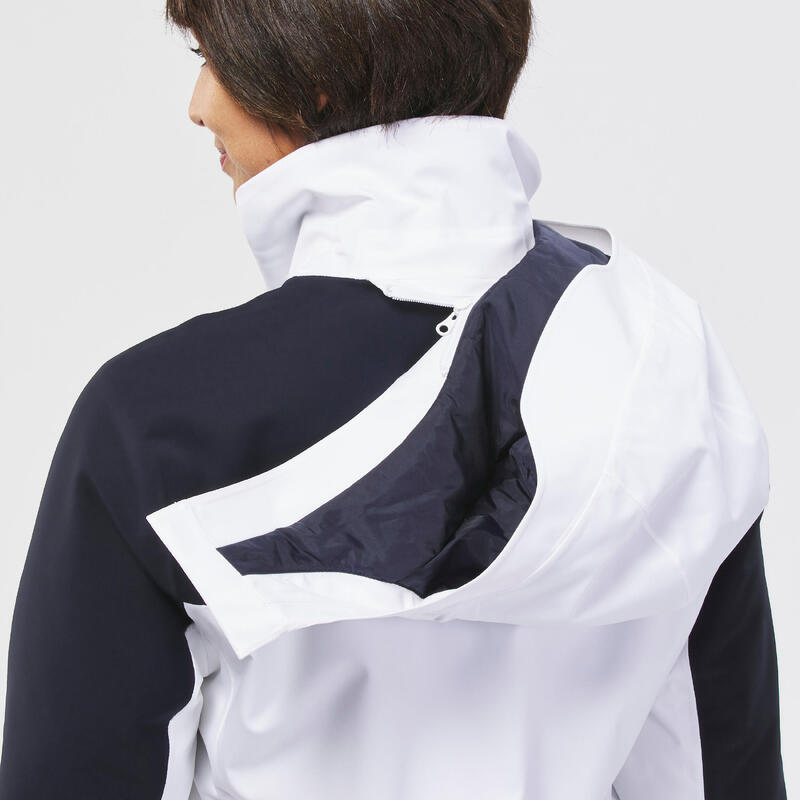 Ski-jas voor dames 500 Sport wit/marineblauw/bruin