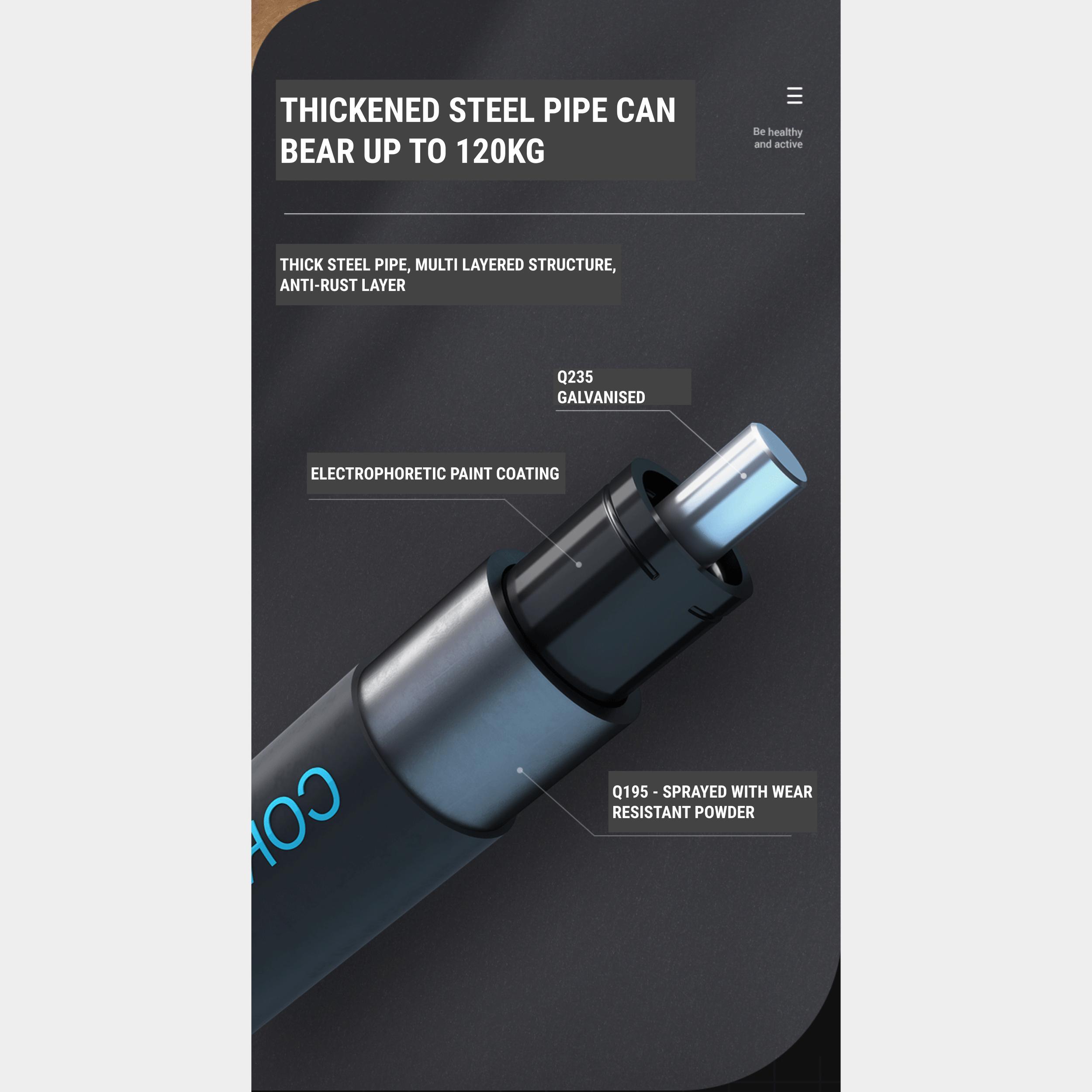 Weight Training Door Lockable Pull Up Bar, Supports upto 100-120kg, 100cm long