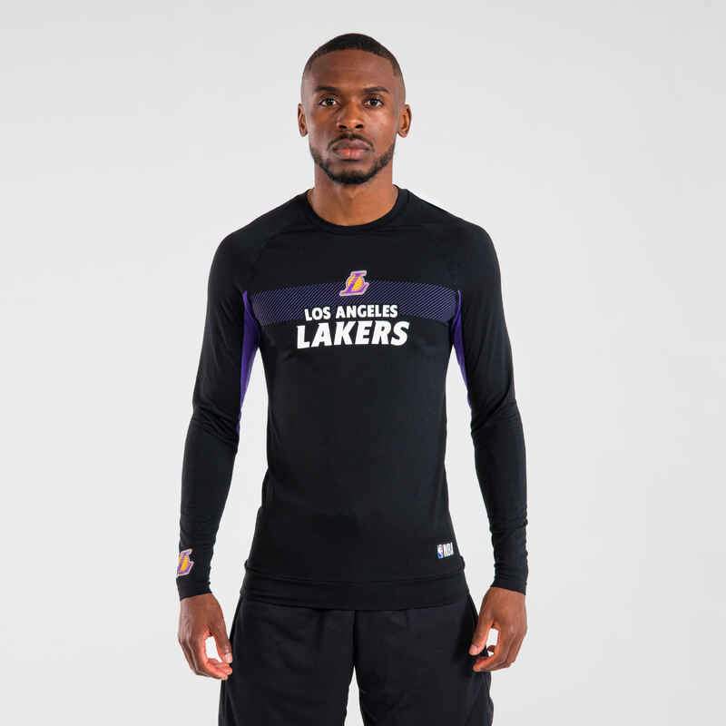 חולצת בסיס לכדורסל לגברים/נשים UT500  - NBA לוס אנג'לס לייקרס/שחור