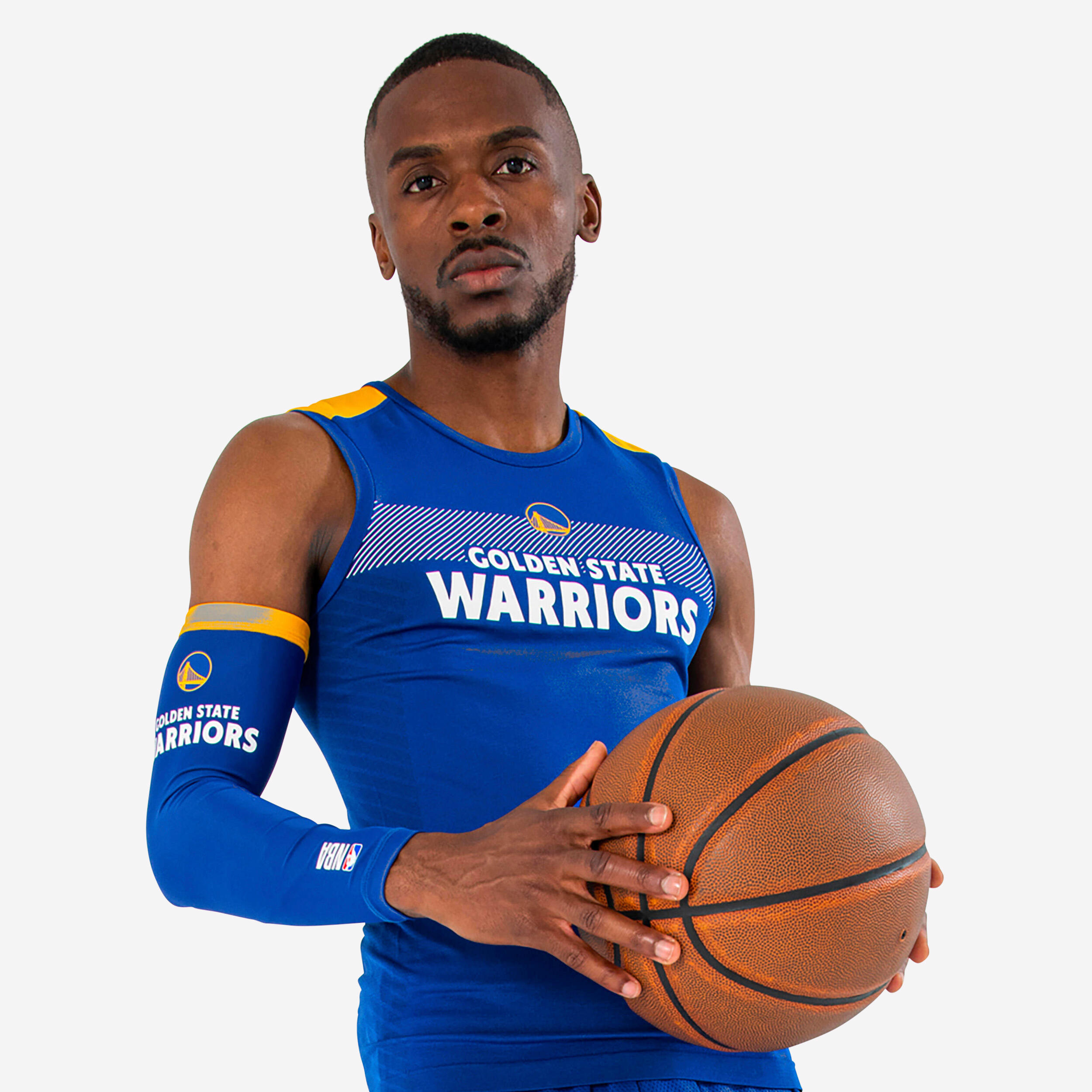TARMAK Adult Basketball Sleeve E500 - NBA Golden State Warriors/Blue