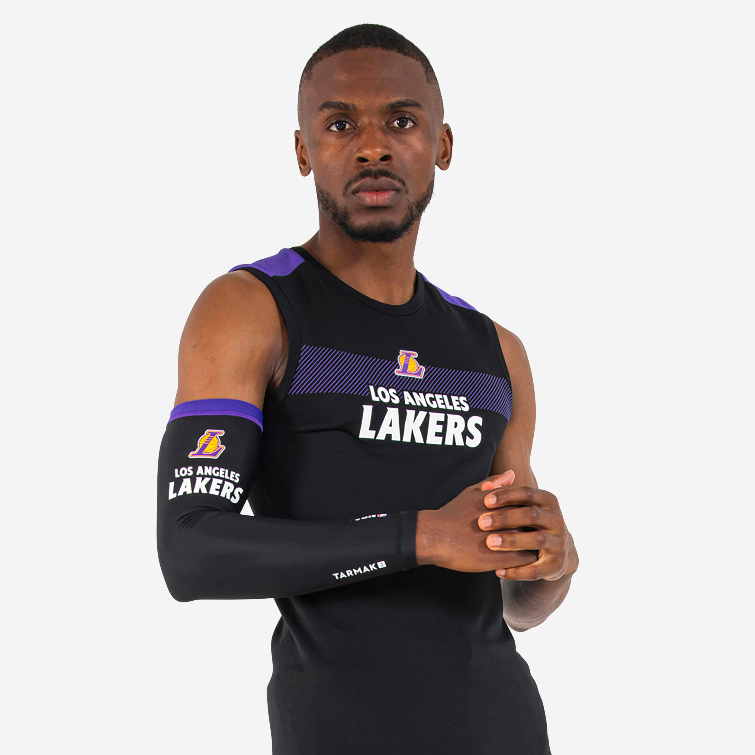 Adult Basketball Arm sleeve Los Angeles Lakers NBA E500 Black