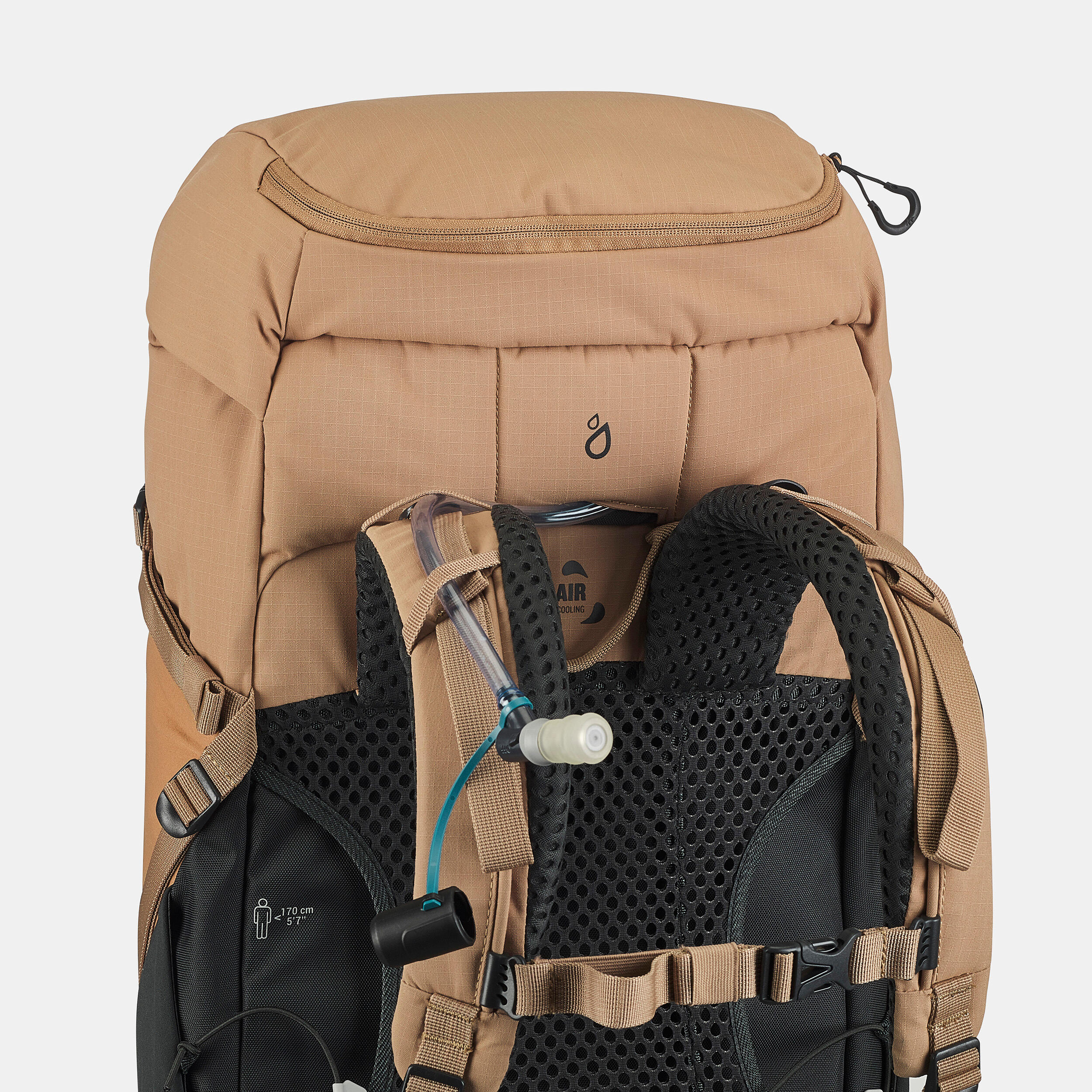 Mochila de monta a 40L funda impermeable Quechua MH500. Equipaje