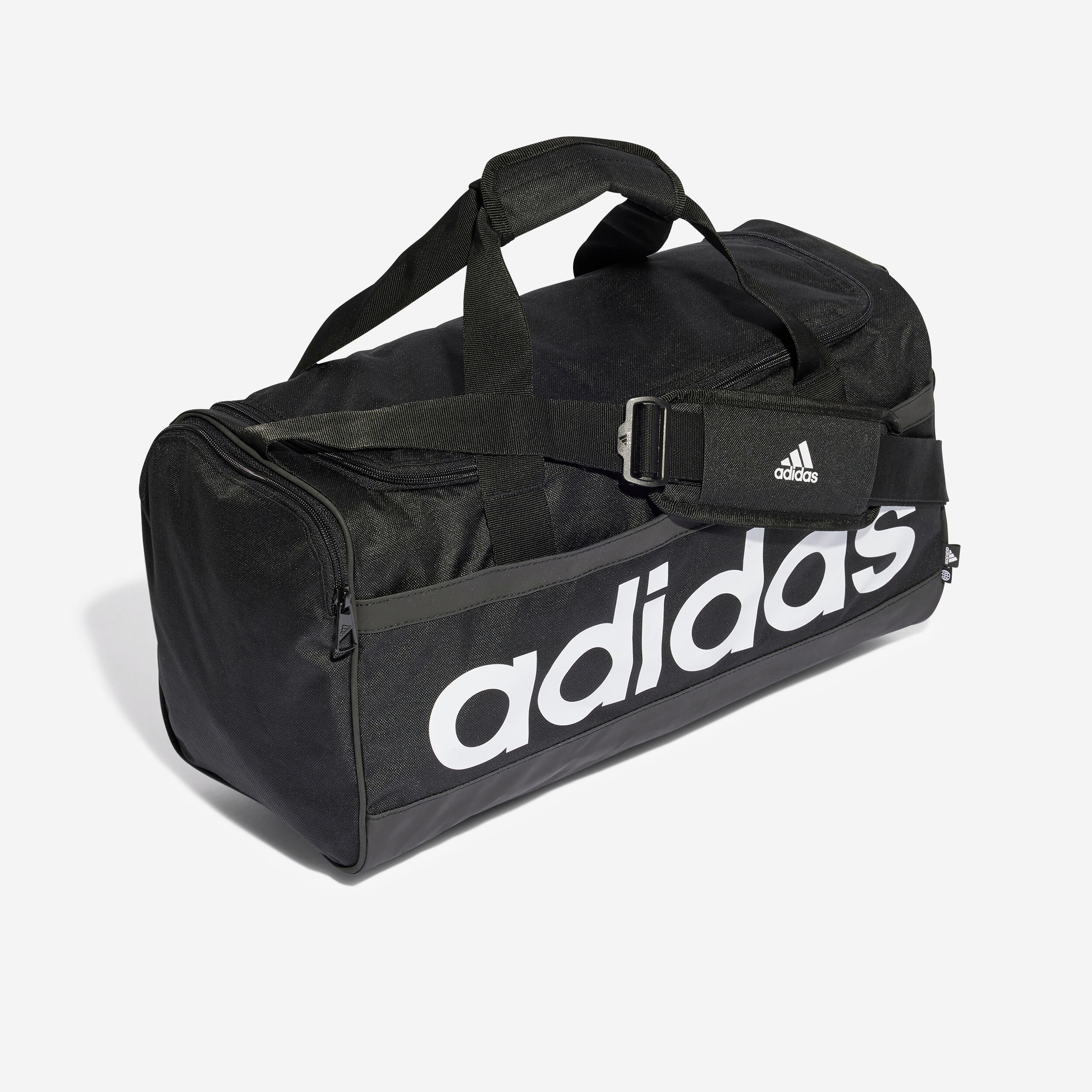 Borsa sportiva 25L, Linear Duffel S bianco e nero