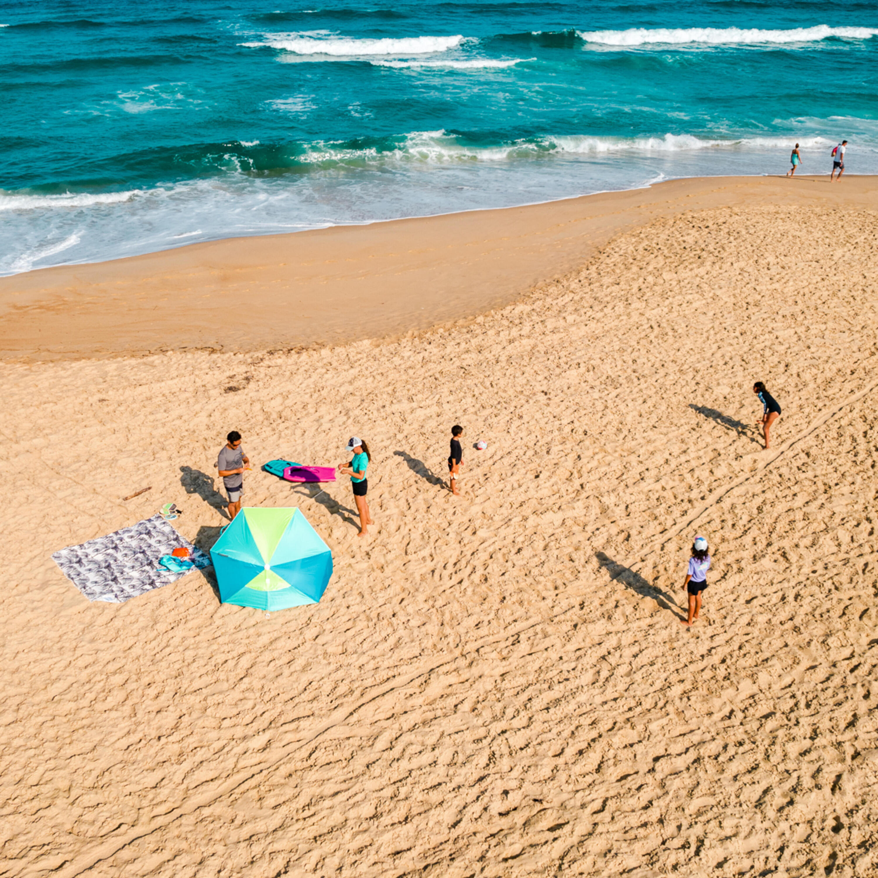 Strandmuschel UV-Schutz 50+ 3 Personen Iwiko 180 blau/gelb 12/14