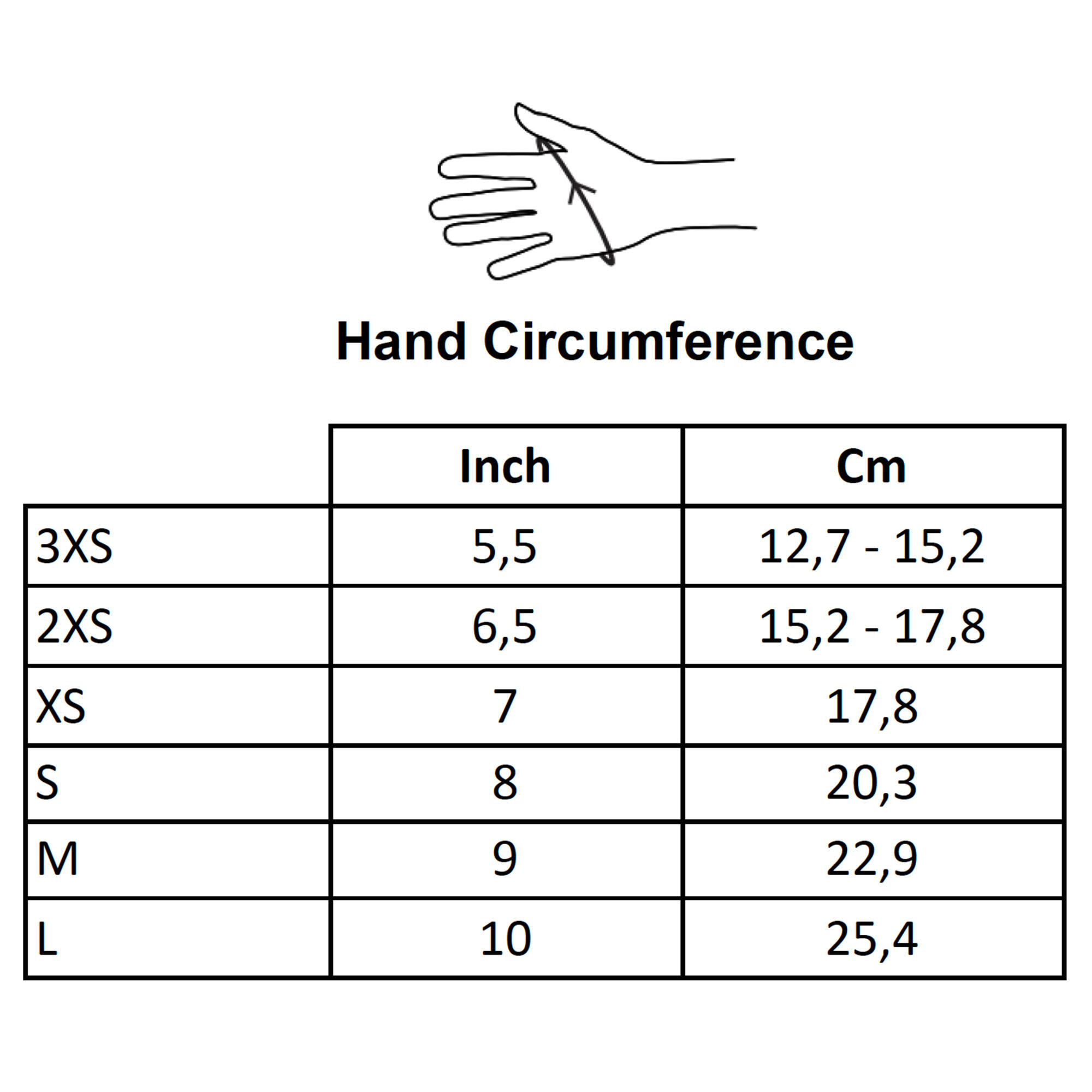 Dita Guanto da interno XtremePro completo per la mano sinistra