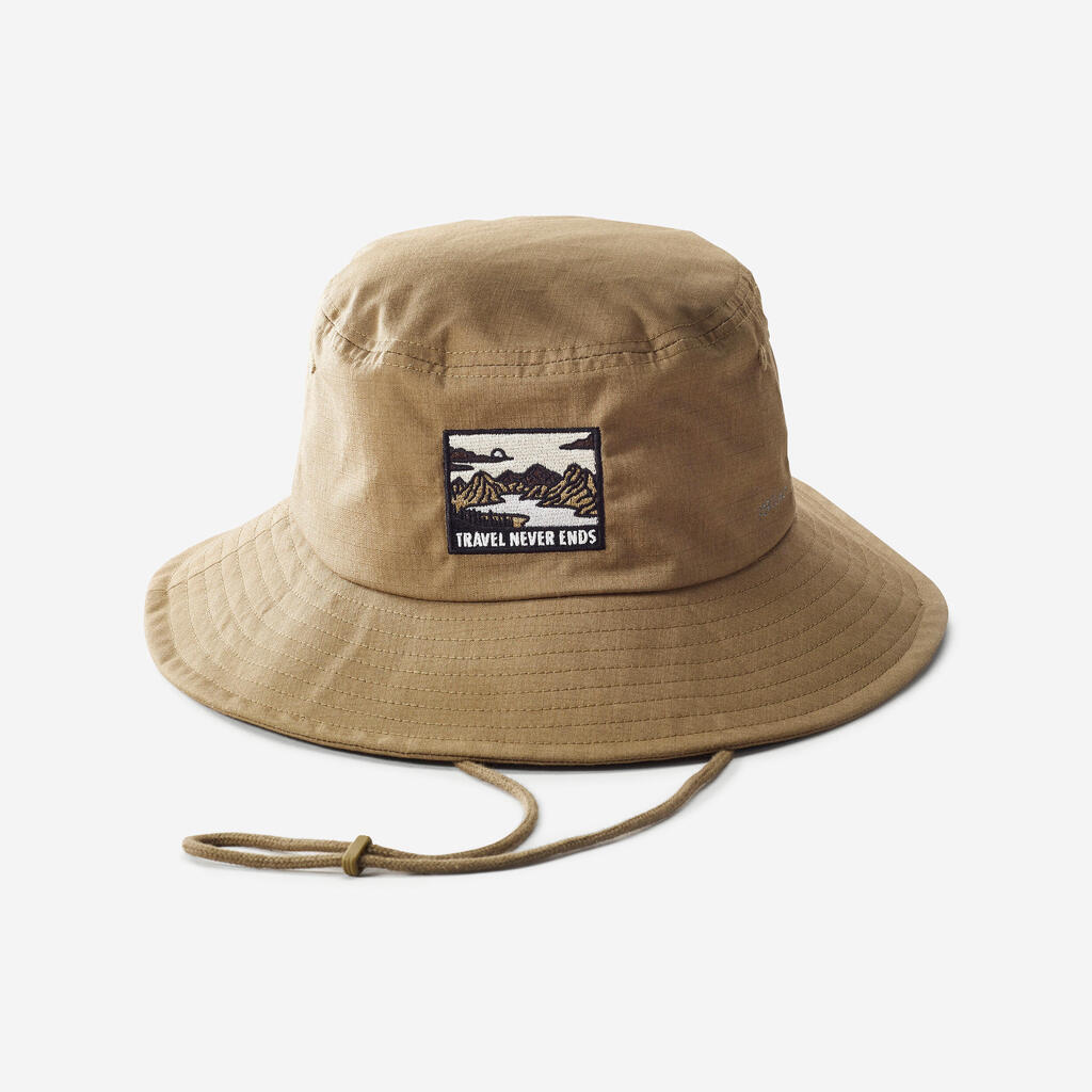 Vīriešu trekinga cepure pret UV starojumu “Travel 100”, brūna