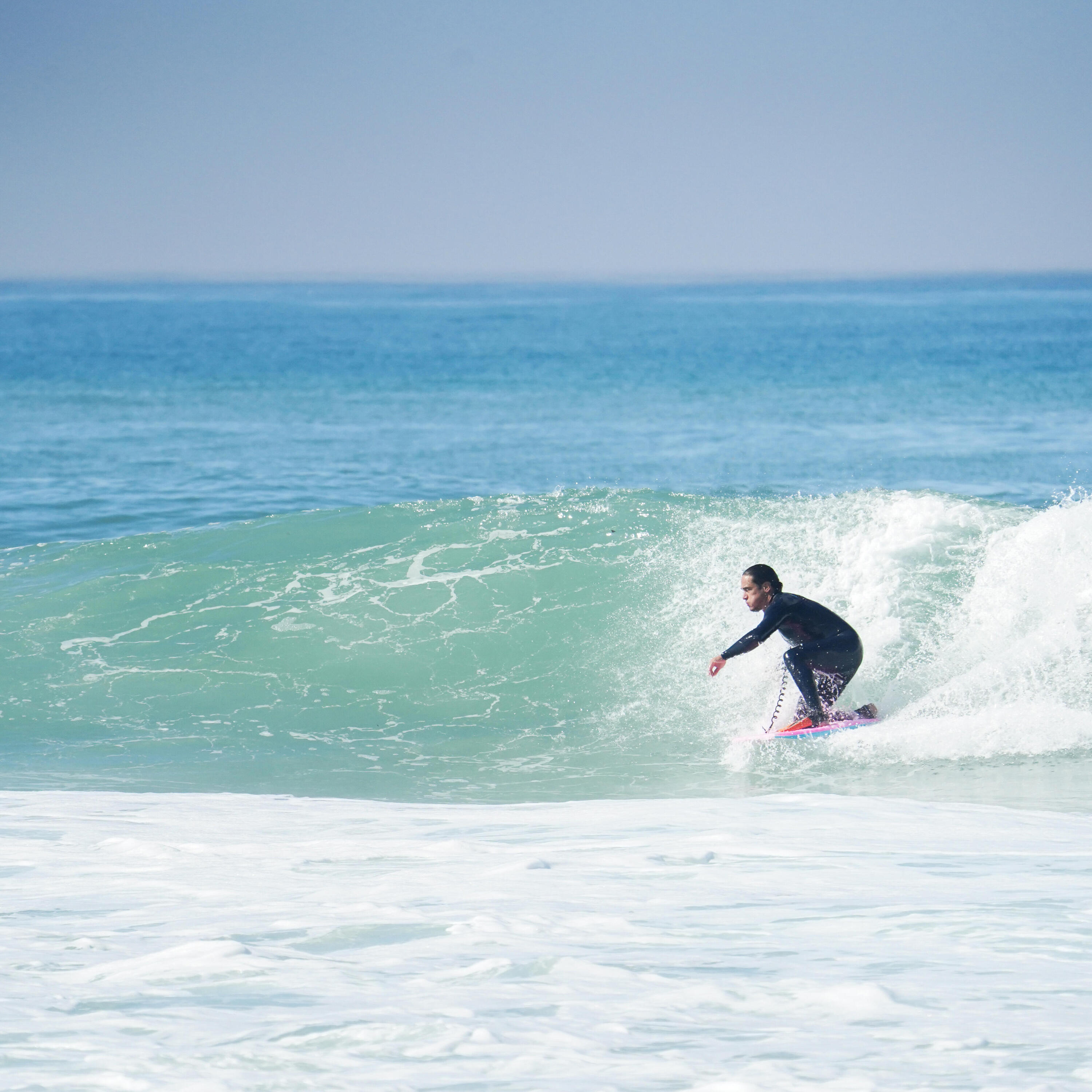 Bodyboard 500 pink white with leash 8/9