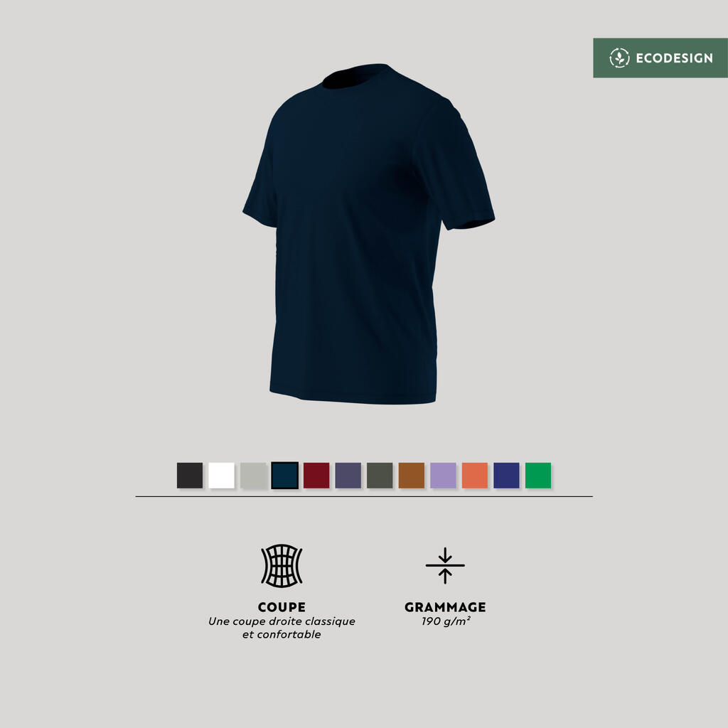 T-shirt fitness homme col rond manches courtes, bleu clair