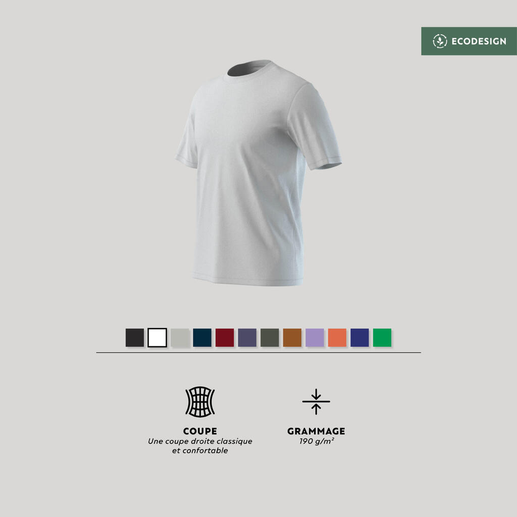 T-shirt fitness homme col rond manches courtes, bleu clair
