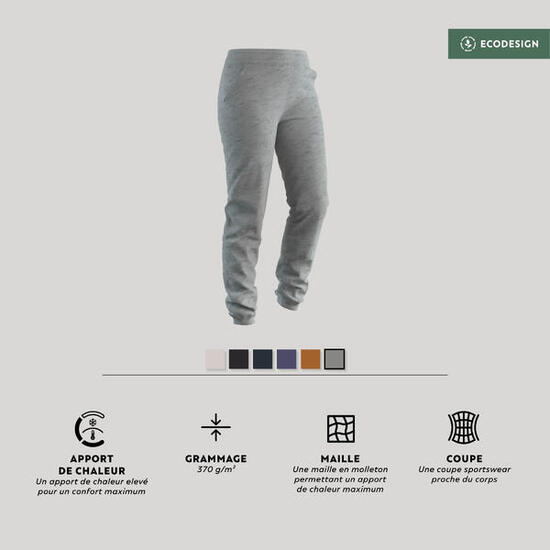 Joggingbroek voor fitness dames slim fit 500 grijs