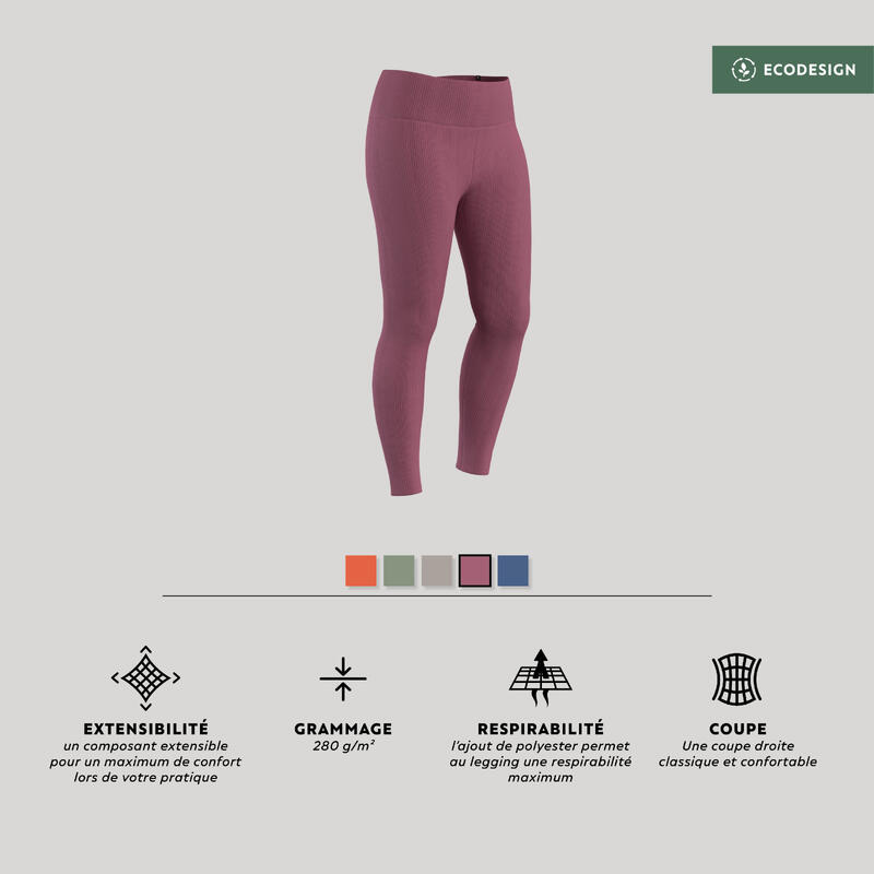 Leggings Fitness 520 Mujer Rosa Acanalado