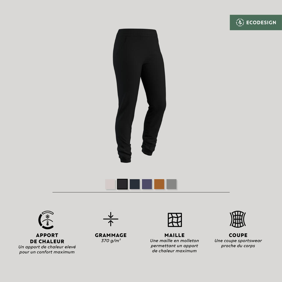 Spodnie dresowe damskie Domyos Gym & Pilates 500 Slim
