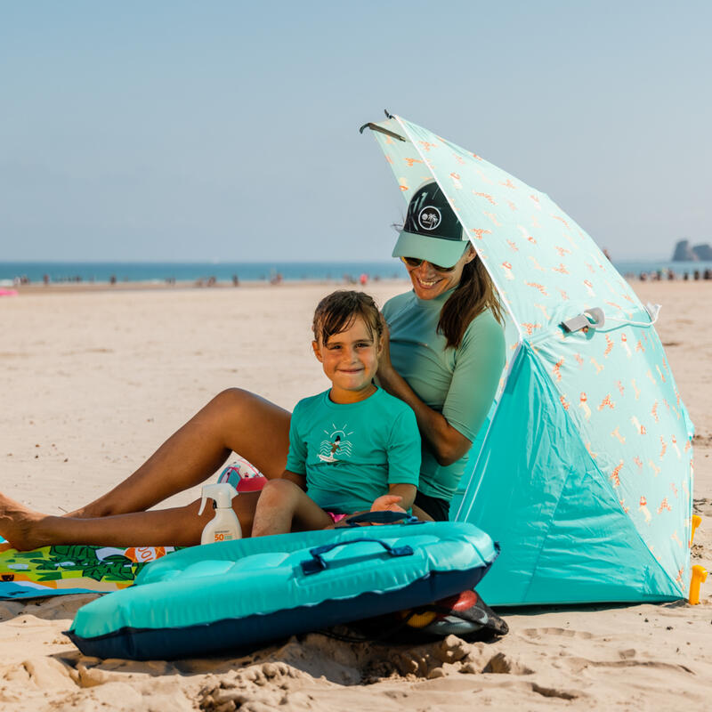 Adăpost plajă IWIKO 150 compact UPF50+ 1,5 LOCURI CONCEPUT ECO - imprimat Bebeluși