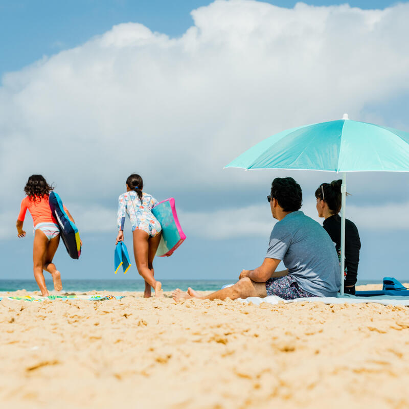 Slunečník na pláž dvoumístný UPF 50+ Paruv 160 modro-zelený