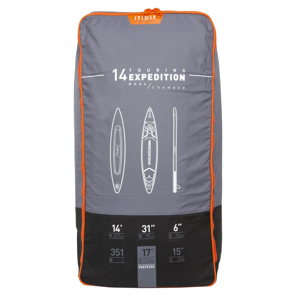 X900 14FT EXPEDITION INFLATABLE STAND-UP PADDLEBOARD (DOUBLE CHAMBER)