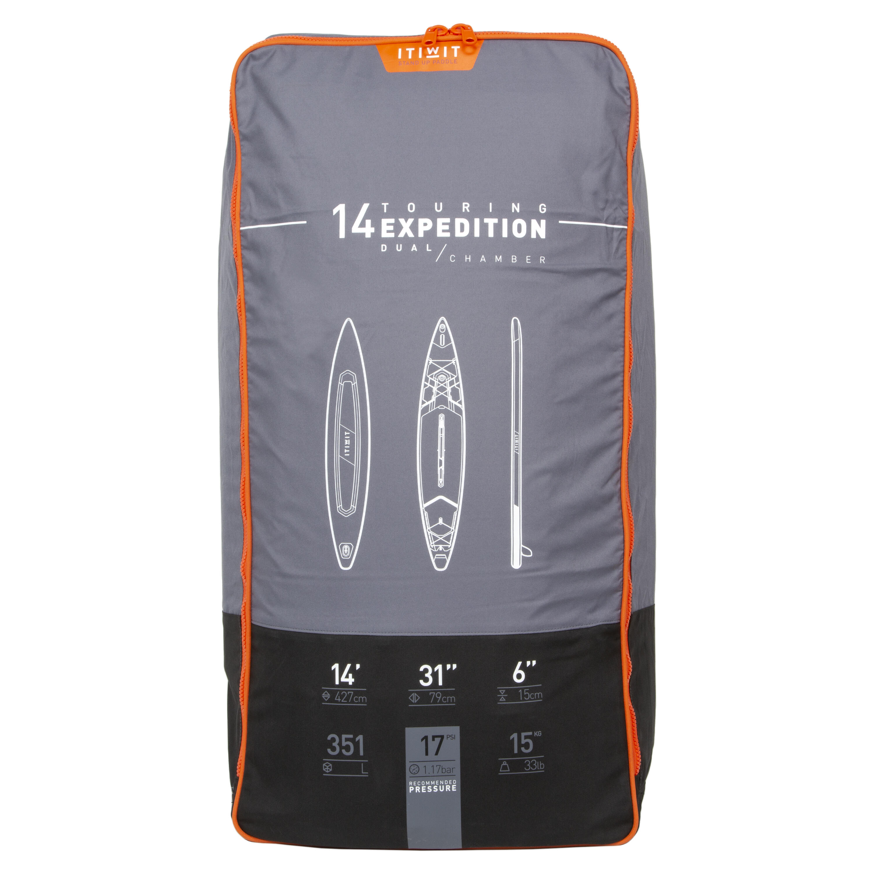 X900 14FT EXPEDITION INFLATABLE STAND-UP PADDLEBOARD (DOUBLE CHAMBER) 20/26