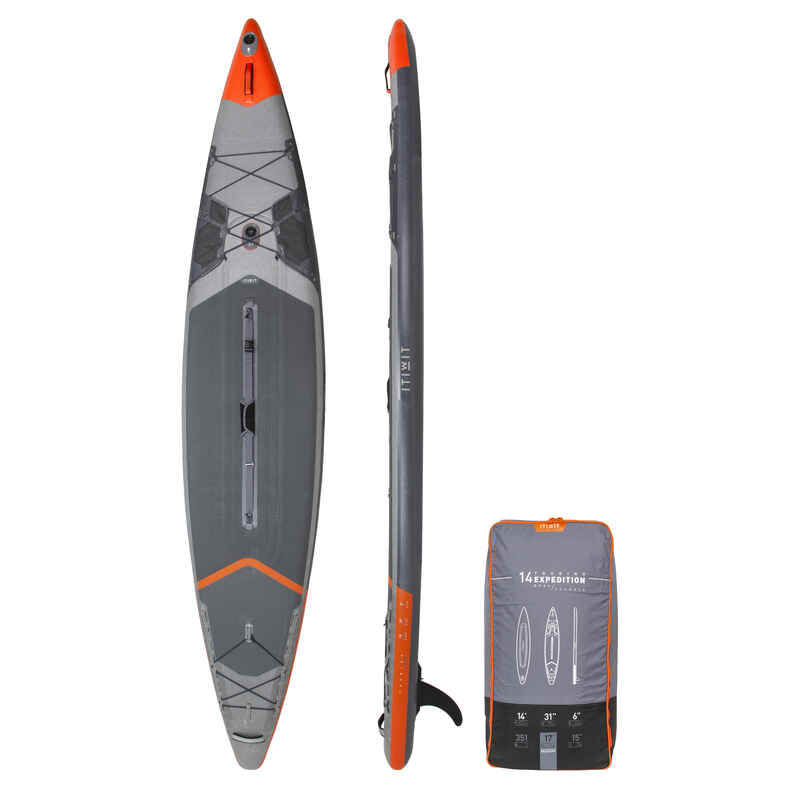 SUP-Board Stand Up Paddle aufblasbar 14´ - X900 Doppelkammer EXPEDITION grau Medien 1