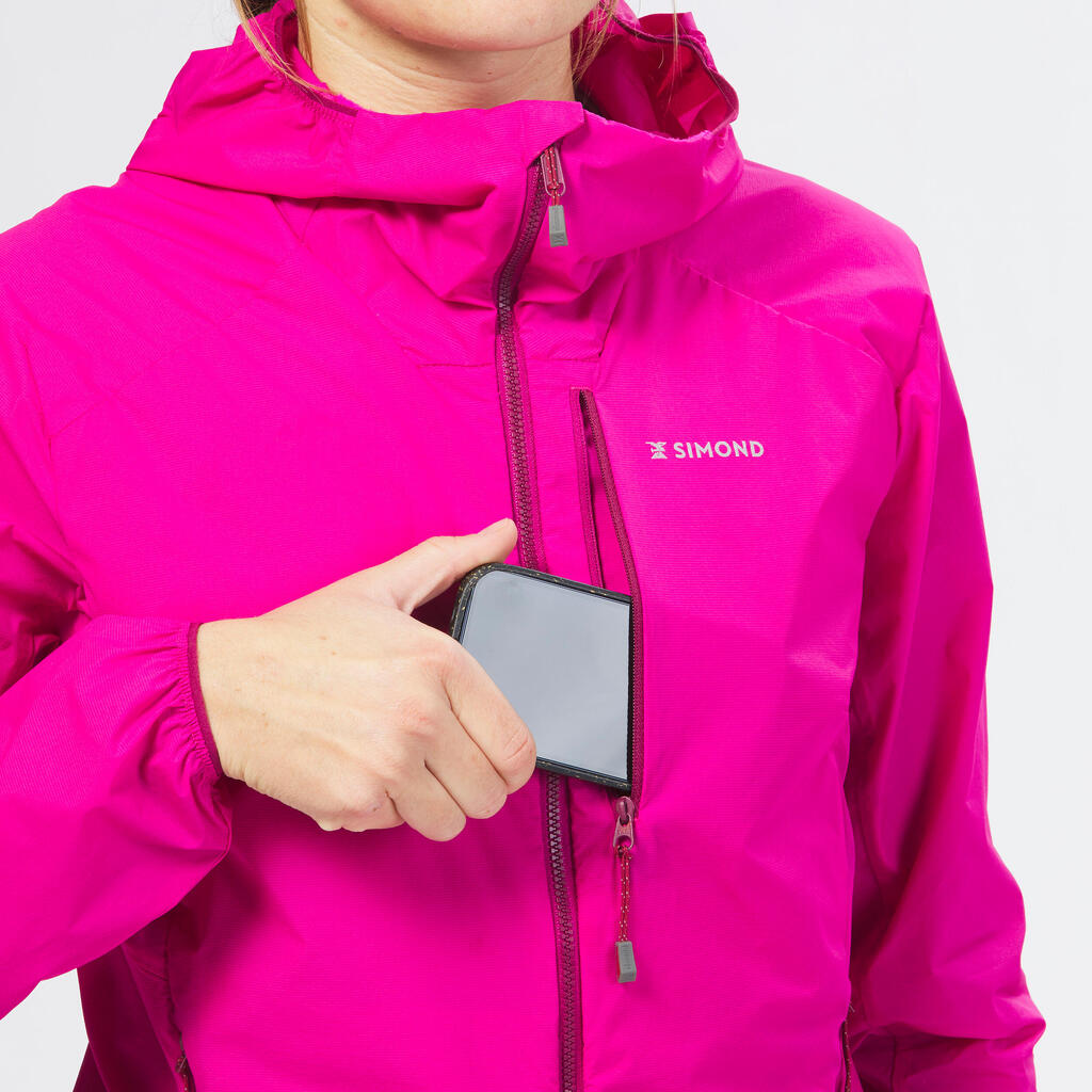 WOMEN'S WINDPROOF JACKET FOR MOUNTAINEERING - FUCHSIA PINK