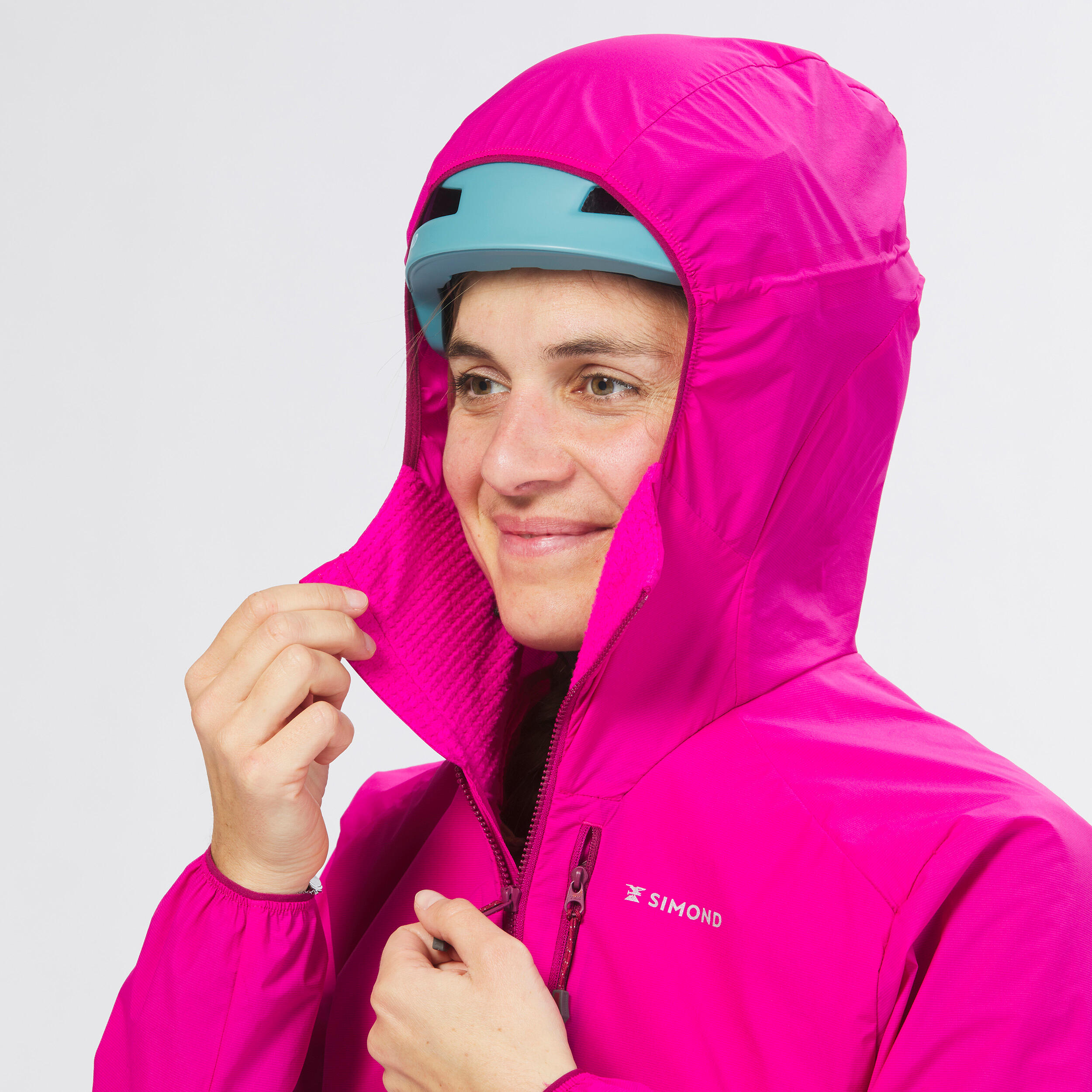 WOMEN'S WINDPROOF JACKET FOR MOUNTAINEERING - FUCHSIA PINK 5/12