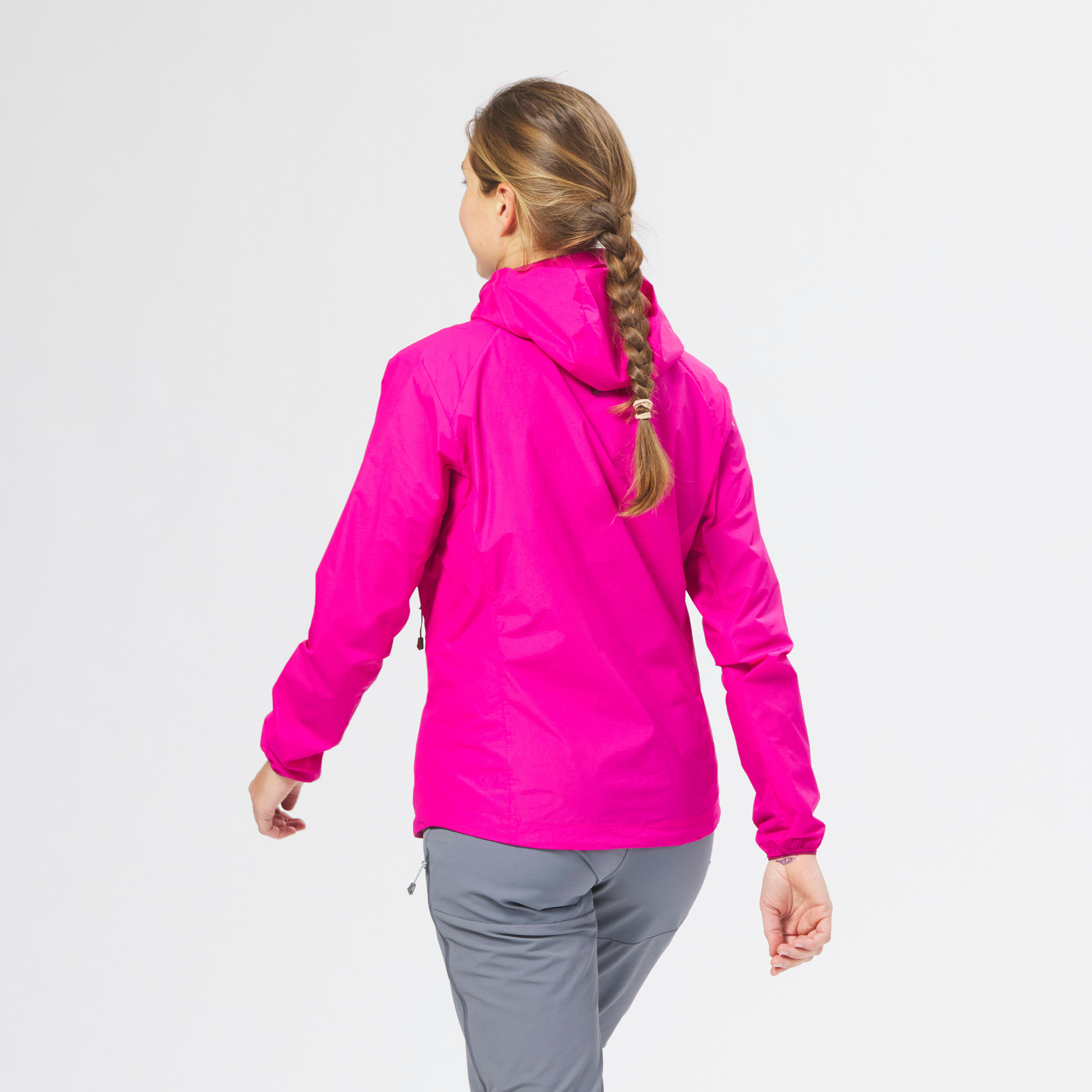 WOMEN'S WINDPROOF JACKET FOR MOUNTAINEERING - FUCHSIA PINK 2/12