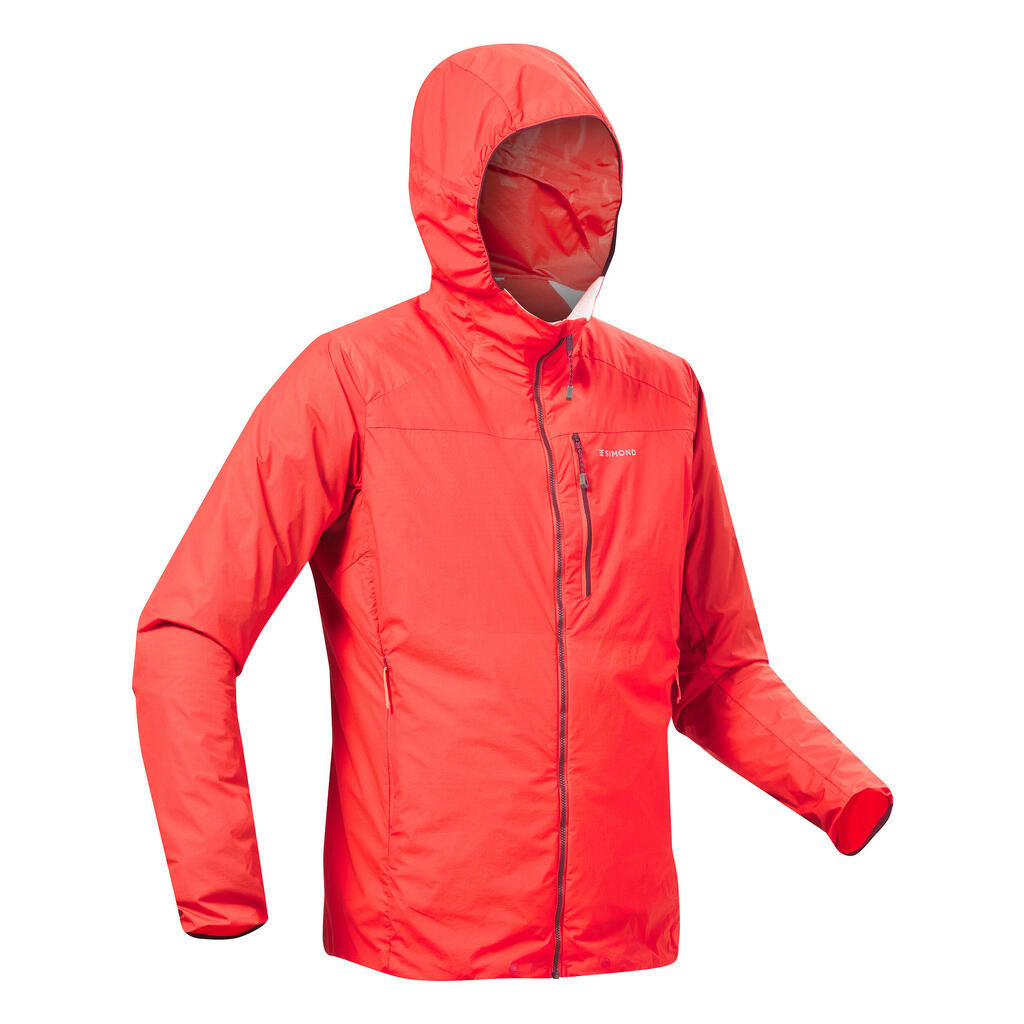 Pánska horolezecká vetruvzdorná bunda červená