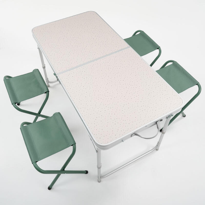 Kempingasztal 4 székkel, összecsukható, 4 - 6 személyes