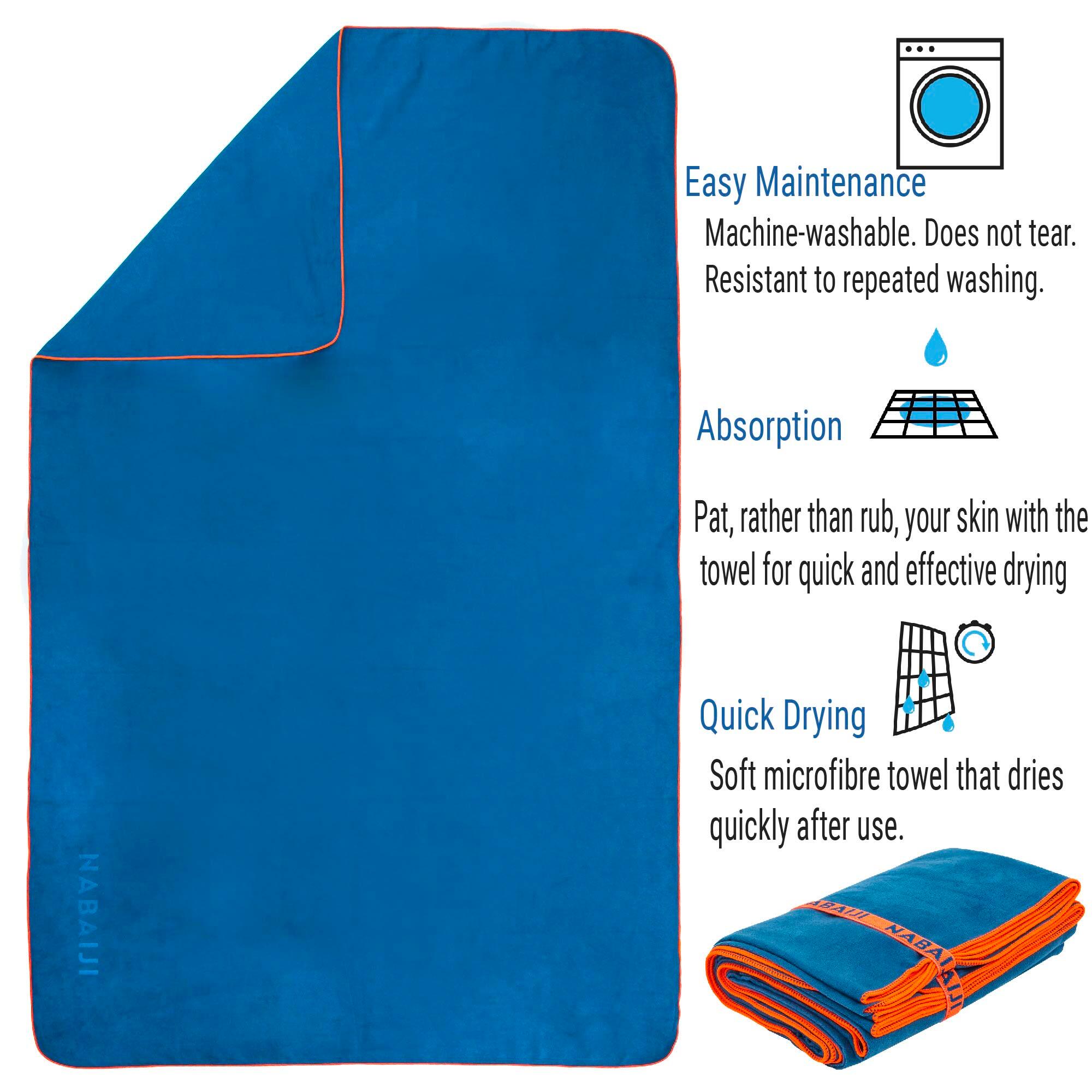 Microfiber Towel Size L 80 x 130 cm Blue Petrol