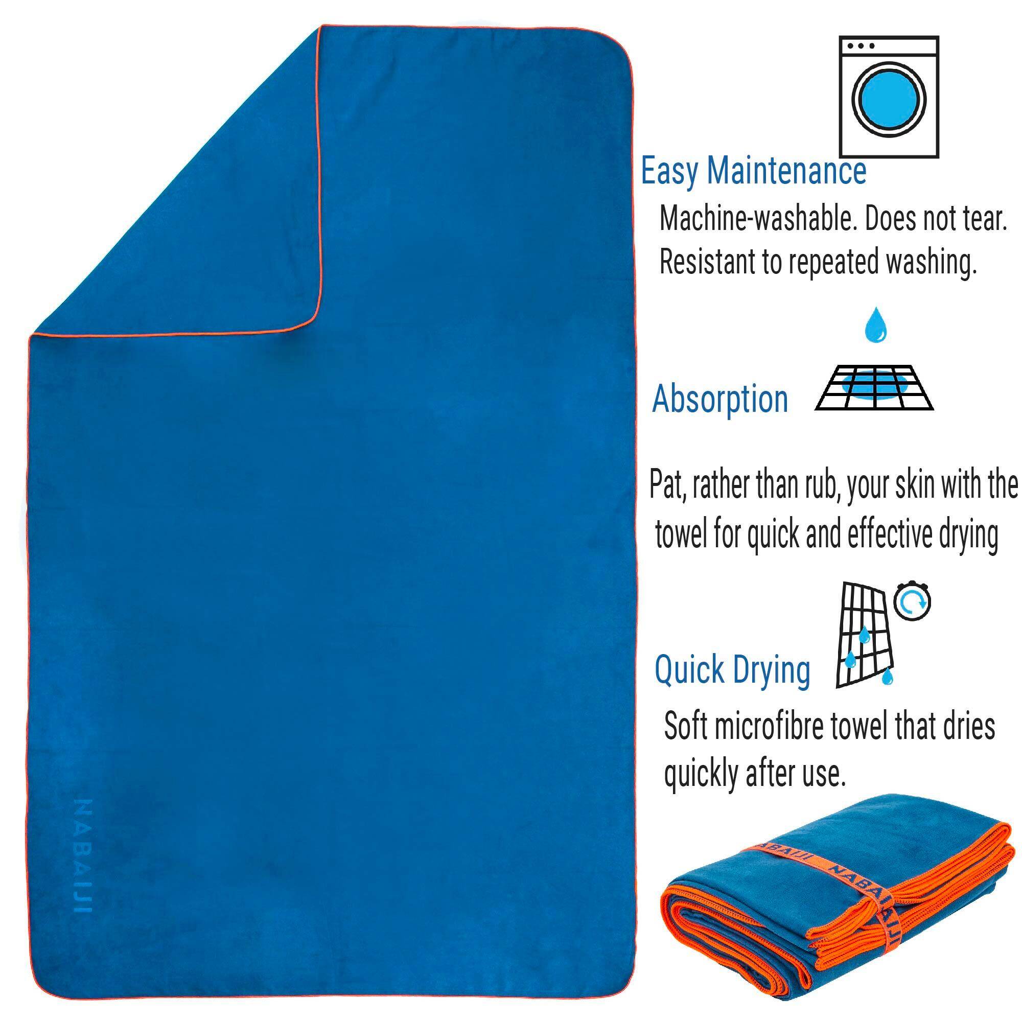 Microfiber Towel Size L 80 x 130 cm Blue Petrol -  4