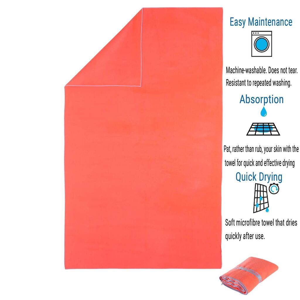 Microfibre Towel for Swimming Lila Size L 80 x 130 cm