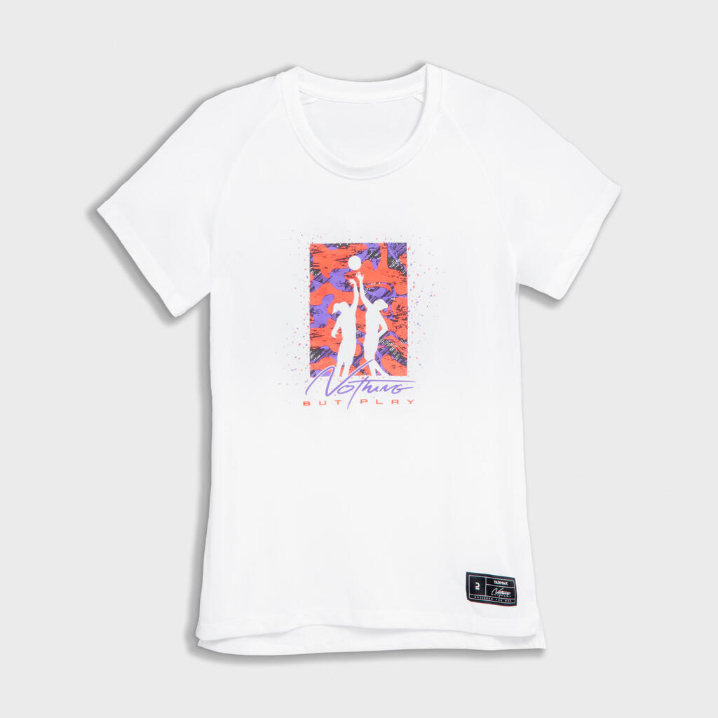 Camiseta de baloncesto para mujer Tarmak TS500 blanco