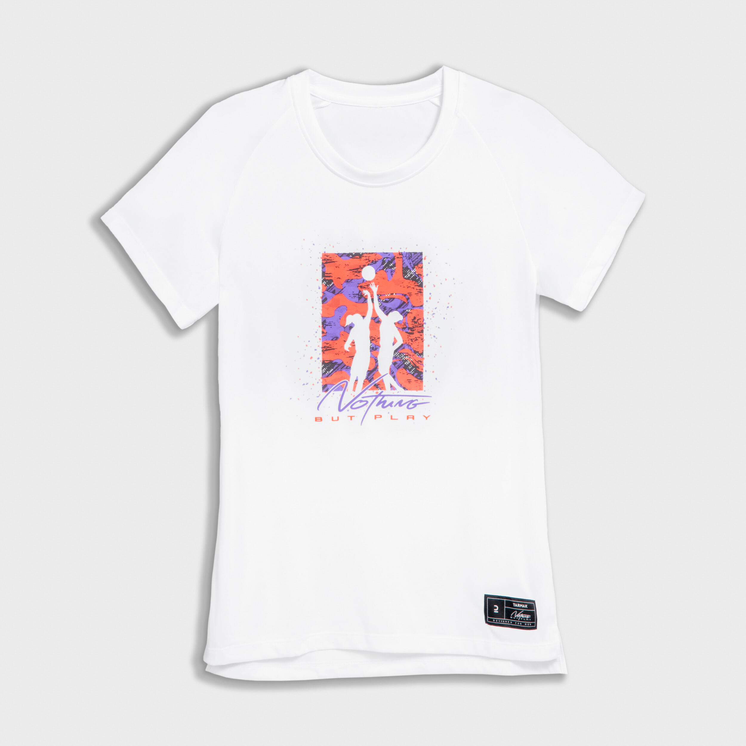 Women's Intermediate Basketball T-Shirt / Jersey TS500 - White 3/4